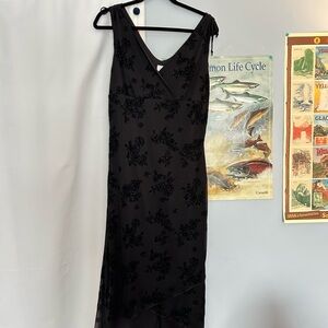 Y2K Suzy Shier Black Asymmetrical Floral Dress